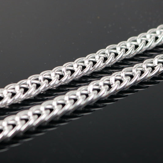 10 ft Aluminum Chain DOUBLE Curb Chain - Silver TARNISH Resistant Tarnish FREE Anti Tarnish Silver Finished  - double 11x7mm 1.4mm Chunky