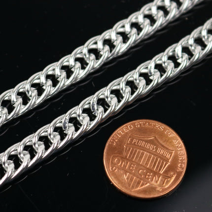 10 ft Aluminum Chain DOUBLE Curb Chain - Silver TARNISH Resistant Tarnish FREE Anti Tarnish Silver Finished  - double 11x7mm 1.4mm Chunky