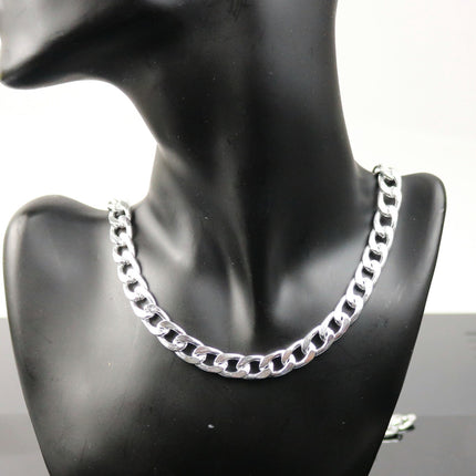 10 ft Aluminum Chain Facet Curb Chain - Silver TARNISH Resistant Tarnish FREE Anti Tarnished Silver Finished  - 13x9mm 2.7mm Chunky - A055