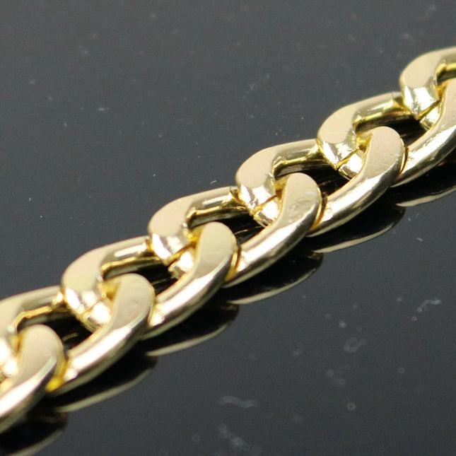 1/3/10/30/50 feet NK Aluminum Chain Facet Curb Chain - TARNISH Resistant Anti Tarnished Gold Finished  - 13x9mm 2.7mm thickness - A055