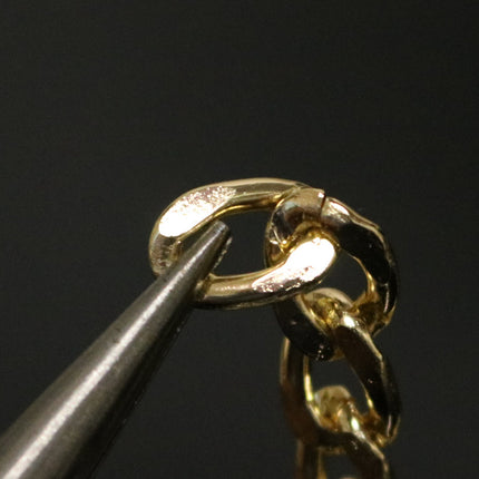 1/3/10/30/50 feet NK Aluminum Chain Facet Curb Chain - TARNISH Resistant Anti Tarnished Gold Finished  - 13x9mm 2.7mm thickness - A055