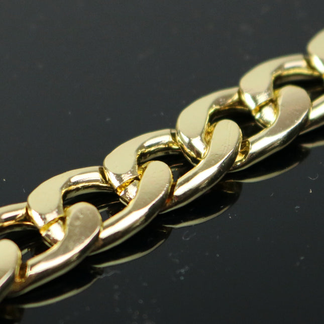 3 ft Aluminum Chain Chunky Facet Curb - Gold TARNISH Resistant Tarnish FREE Anti Tarnished Gold Finished  - 17x11mm 3.0mm Chunky - A057