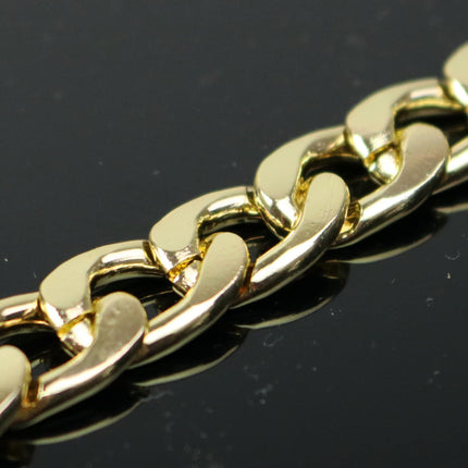 10 ft Aluminum Chunky Facet Curb Chain - Gold TARNISH Resistant Tarnish FREE Anti Tarnished Gold Finished  - 17x11mm 3.0mm Chunky - A057