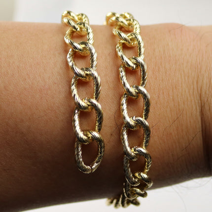 5 ft Aluminum Chain Chunky Texture Curb Chain - Gold TARNISH Resistant Tarnish FREE Anti Tarnished Gold Finished  - 16x12mm 2.6mm - A047