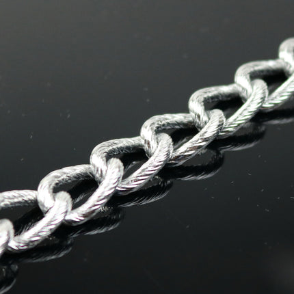 5 ft Aluminum Chain Chunky Texture Curb Chain - Silver TARNISH Resistant Tarnish FREE Anti Tarnished Silver Finished  -16x12mm 2.6mm - A047