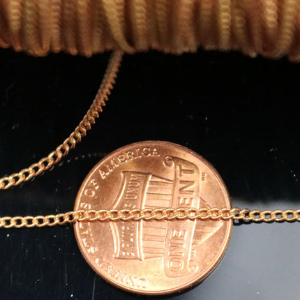 10 feet Raw Brass (Copper Color) No-Plated Round Curb Chain - 1.6mm Soldered link - 1.6S