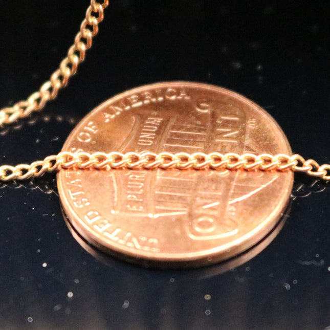 Dainty Delicate Lot 300 feet Raw Brass (Copper Color) No-Plated Round Curb Chain - 1.6mm Soldered link - 1.6S