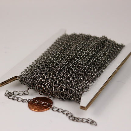 32 ft Gunmetal Solder Curb Chain LARGE EXTENDER Chain - 5.9x4.6mm - 5946CU