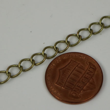 32 ft Antique Copper Solder Curb Chain LARGE EXTENDER Extension Chain - 5.9x4.6mm - 5946CU