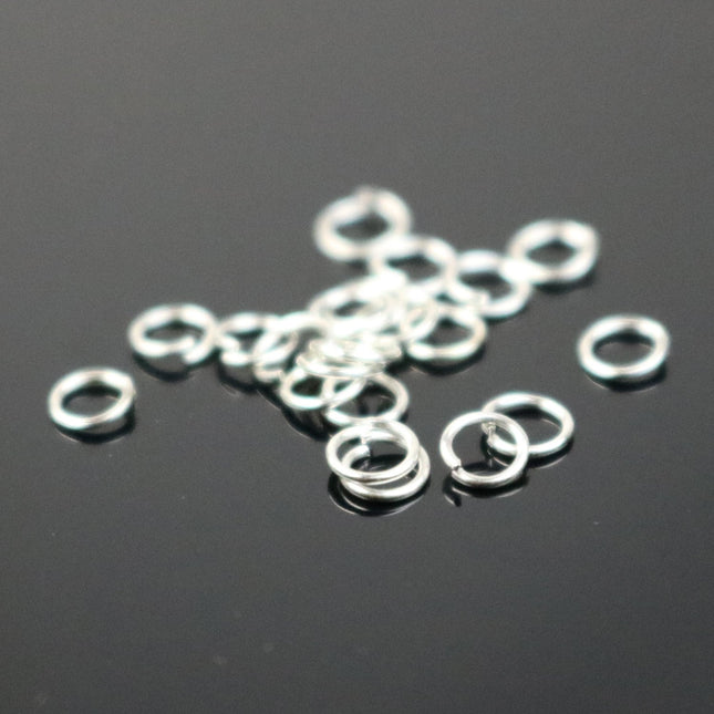 3mm THIN Jump Rings, 200 Silver Plated Jump Rings Jumprings Open 3x0.4mm 26 Gauge 26G Link Connector Jump Rings - ship from - 4x3mm