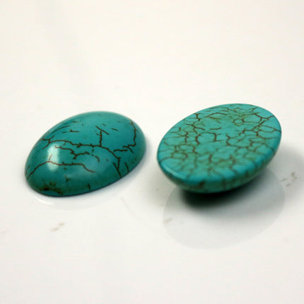 10 pcs 18x25mm Howlite Turquoise Oval Cabochon Pendant - 18x25mm 6mm thickness