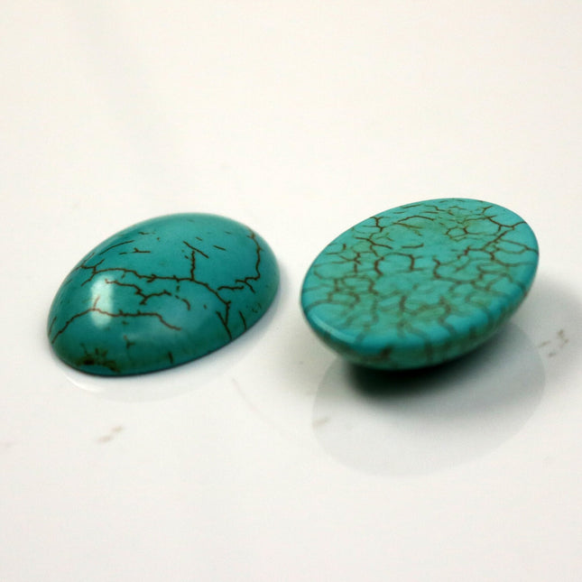 10 pcs 18x25mm Howlite Turquoise Oval Cabochon Pendant - 18x25mm 6mm thickness