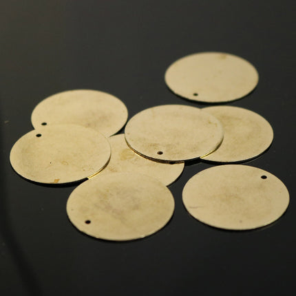 2 pcs BRASS Blanks Disc - 1 inch (25mm) 0.5mm 24G 24 Gauge thickness RAW Brass Gold Stamping Blanks - Metal Flat Discs Tags