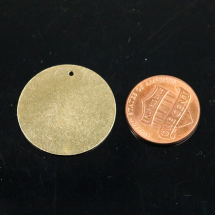 10 pcs BRASS Blanks Disc - 1 inch (25mm) 0.5mm 24G 24 Gauge thickness RAW Brass Gold Stamping Blanks - Metal Flat Discs Tags