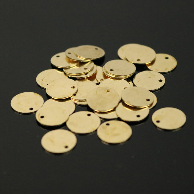 10 pcs BRASS Blanks Disc - 10mm 0.5mm 24G 24 Gauge thickness RAW Brass Gold Stamping Blanks - Metal Flat Discs Tags