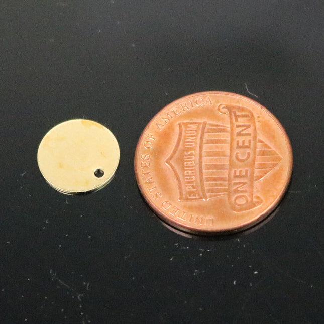 10 pcs BRASS Blanks Disc - 10mm 0.5mm 24G 24 Gauge thickness RAW Brass Gold Stamping Blanks - Metal Flat Discs Tags