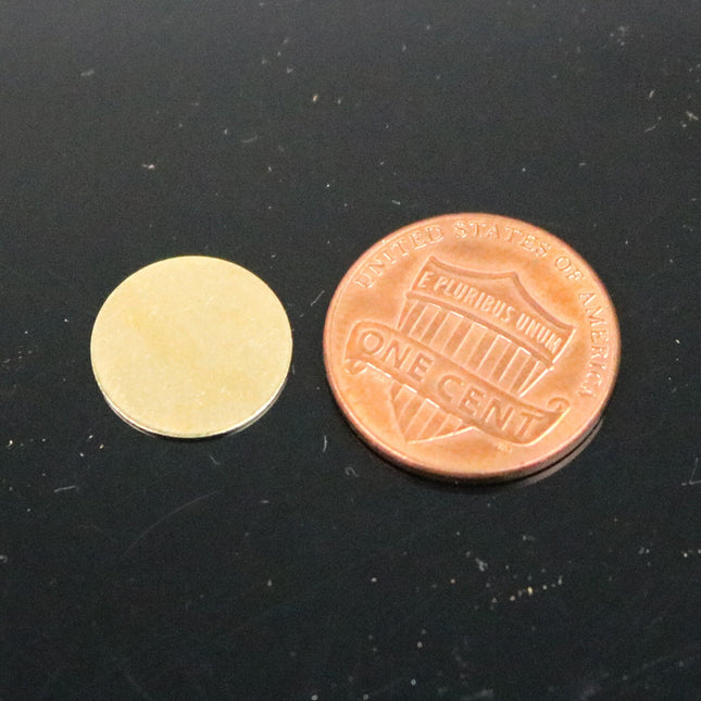 10 pcs BRASS Blanks Disc - 3/4 inch (18mm) 0.5mm 24G 24 Gauge thickness no Hole RAW Brass Gold Stamping Blanks - Metal Flat Discs Tags