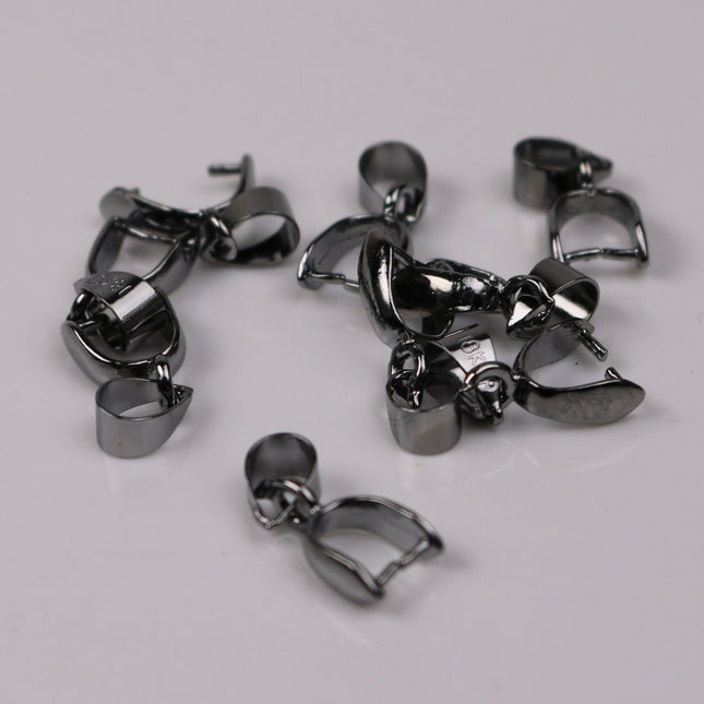 20 pcs Gunmetal Pinch Ice Pick Bails Pendant Clasp - 15mm
