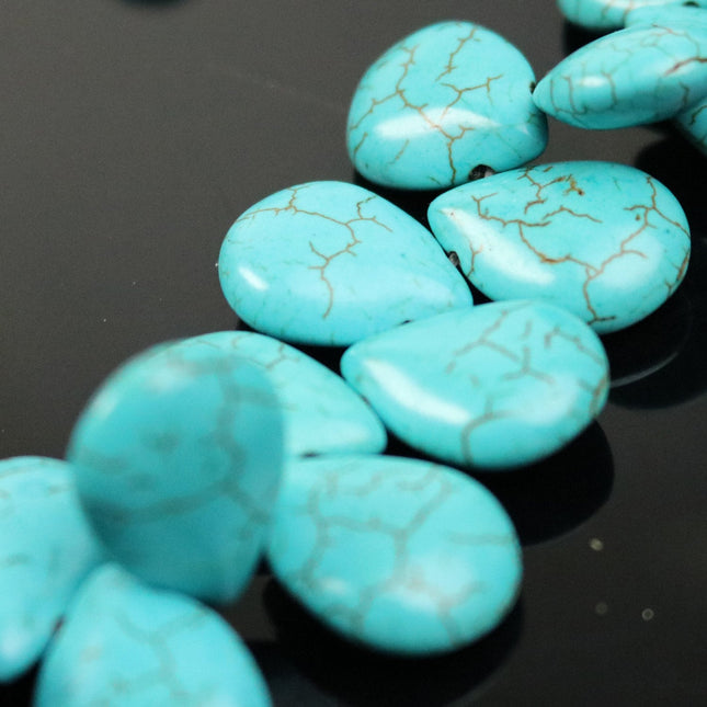 20pcs Howlite Turquoise Teardrop Briolette Drop 15x20mm