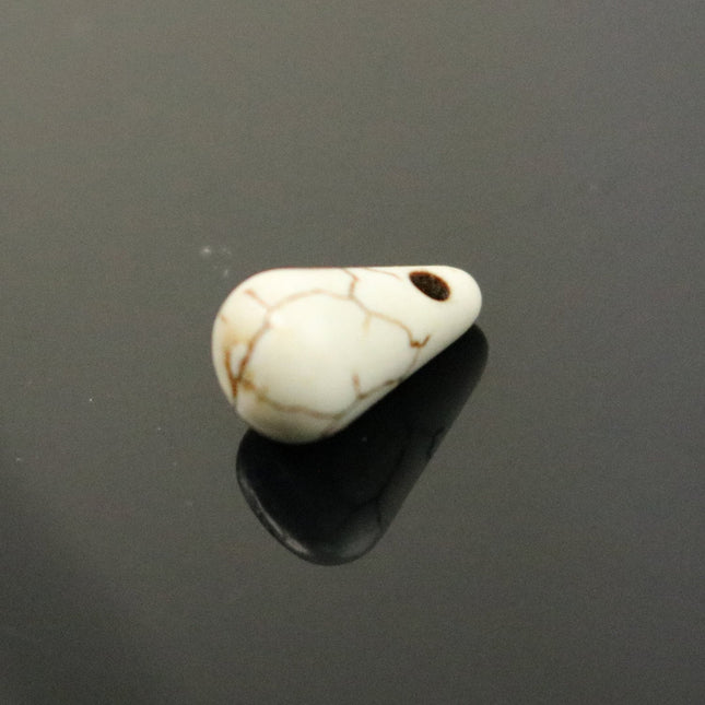 100pcs Howlite Turquoise IVORY Teardrop Briolette Drop Beads - 11x6mm