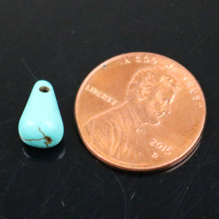 100pcs Howlite Turquoise BLUE Teardrop Briolette Drop Beads - 11x6mm