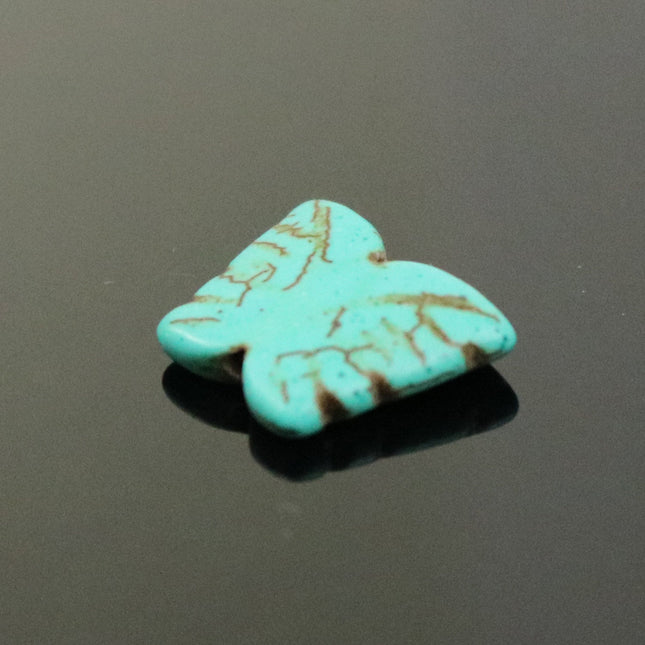 20 pcs Butterfly Beads Howlite Turquoise Butterfly Pendant Beads - 16x13mm 3.5mm thickness