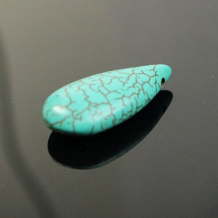 10 pcs of Howlite Turquoise Teardrop Allow Head  beads - 30x16mm 7.5mm thickness